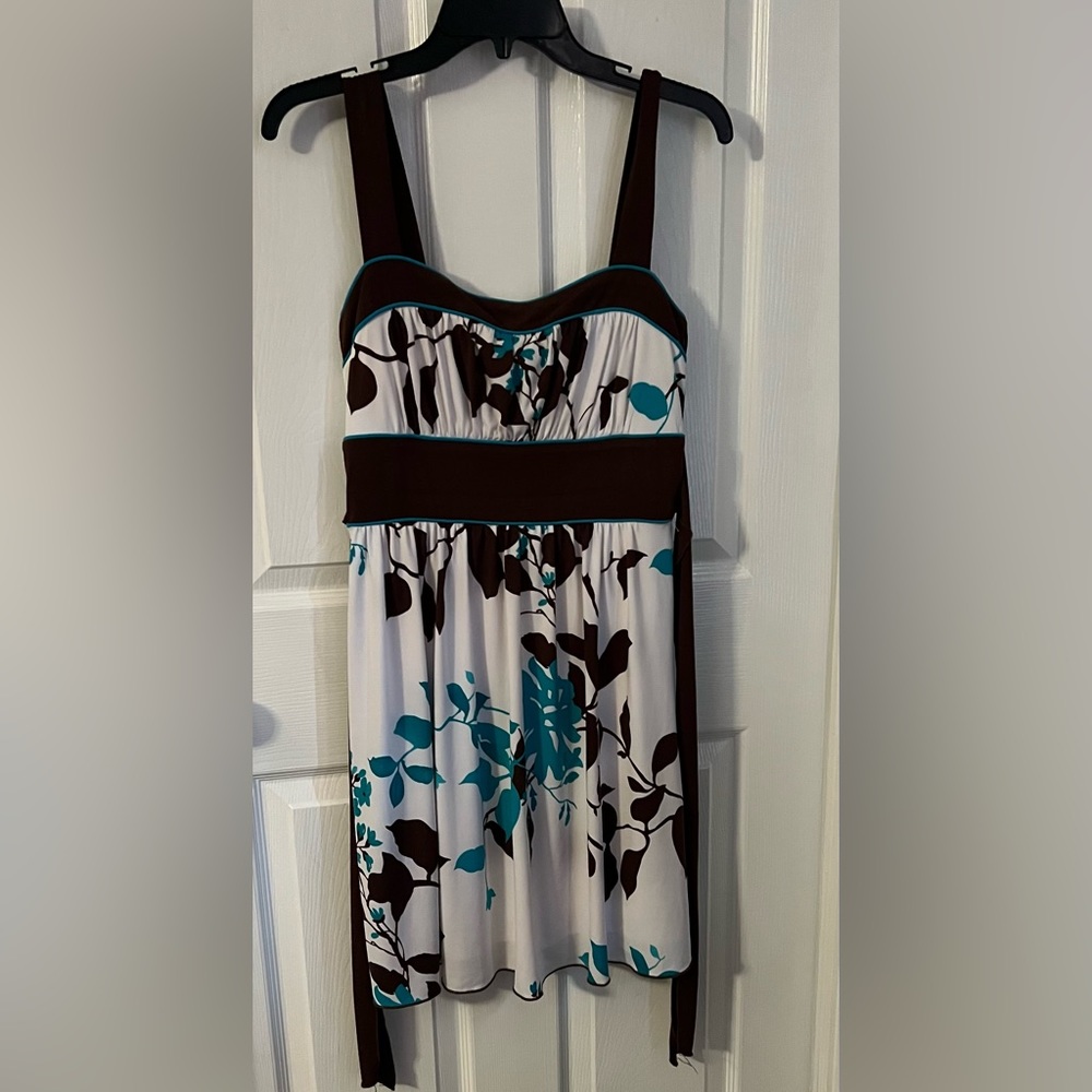 White/Blue/Brown Sundress